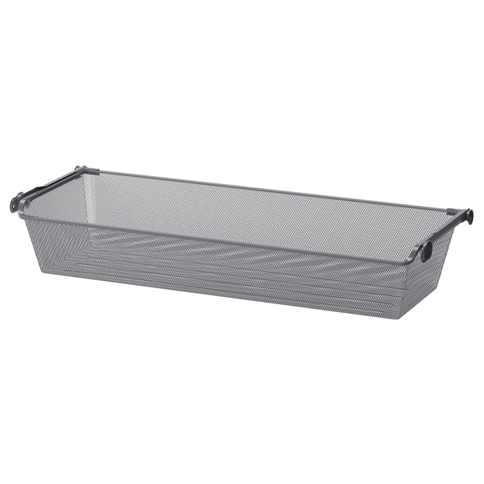 KOMPLEMENT mesh basket with pullout rail, dark grey, 100x35 cm IKEA