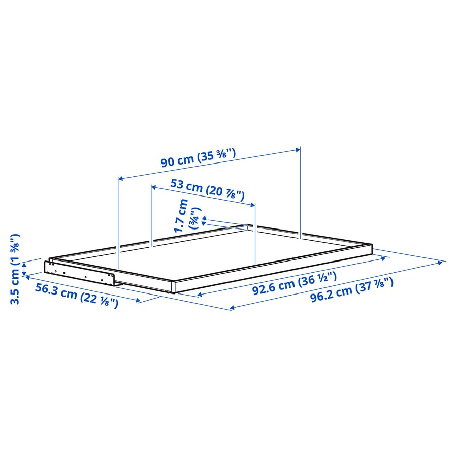 KOMPLEMENT Pullout tray, beige, 100x58 cm IKEA