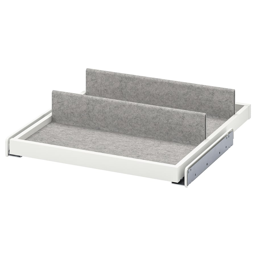KOMPLEMENT pullout tray with shoe insert, white/light grey, 50x58 cm