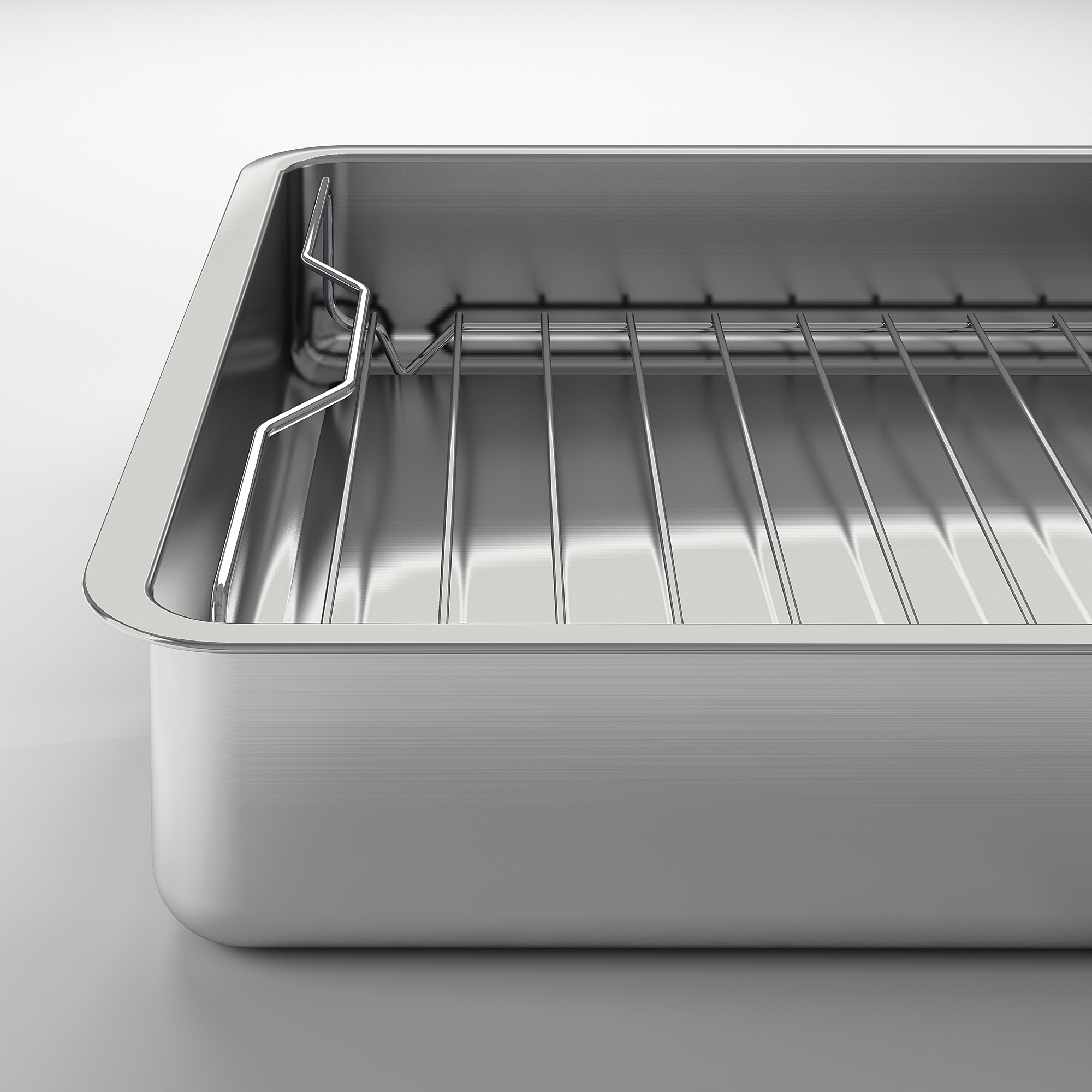 KONCIS stainless steel, Roasting tin with grill rack IKEA