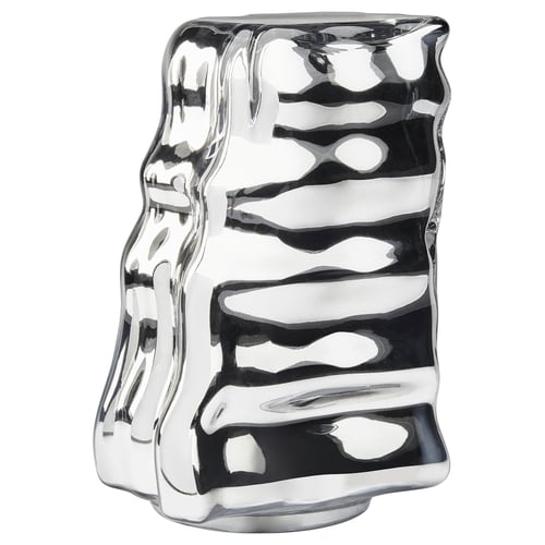 KONSTRUNDA silver vase, curved glass design