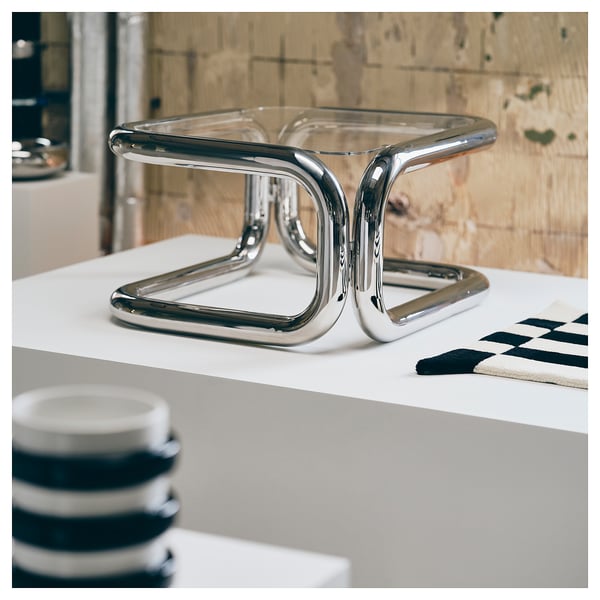KONSTRUNDA Side table, silver-colour, 71x62x38 cm