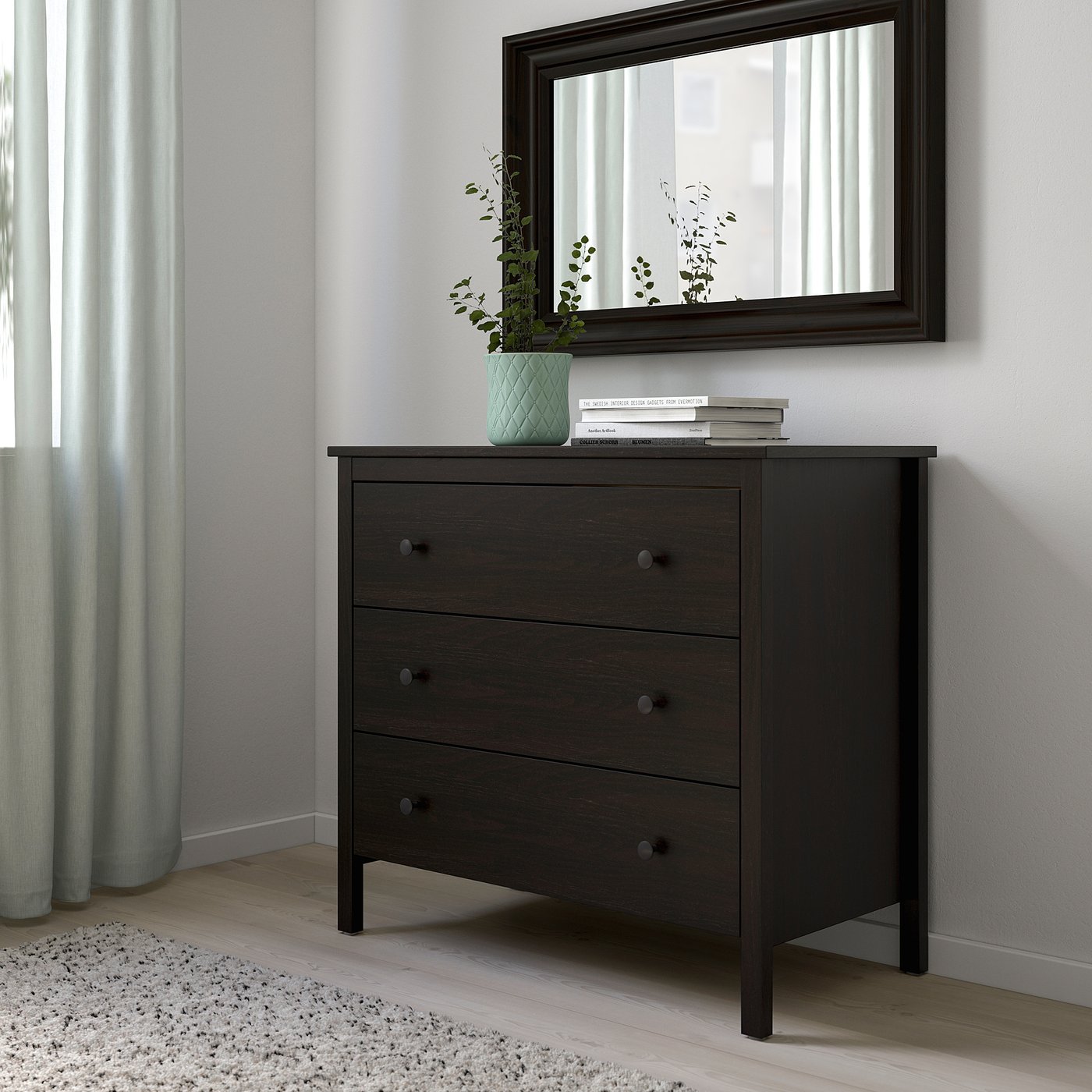 KOPPANG chest of 3 drawers, blackbrown, 90x83 cm IKEA