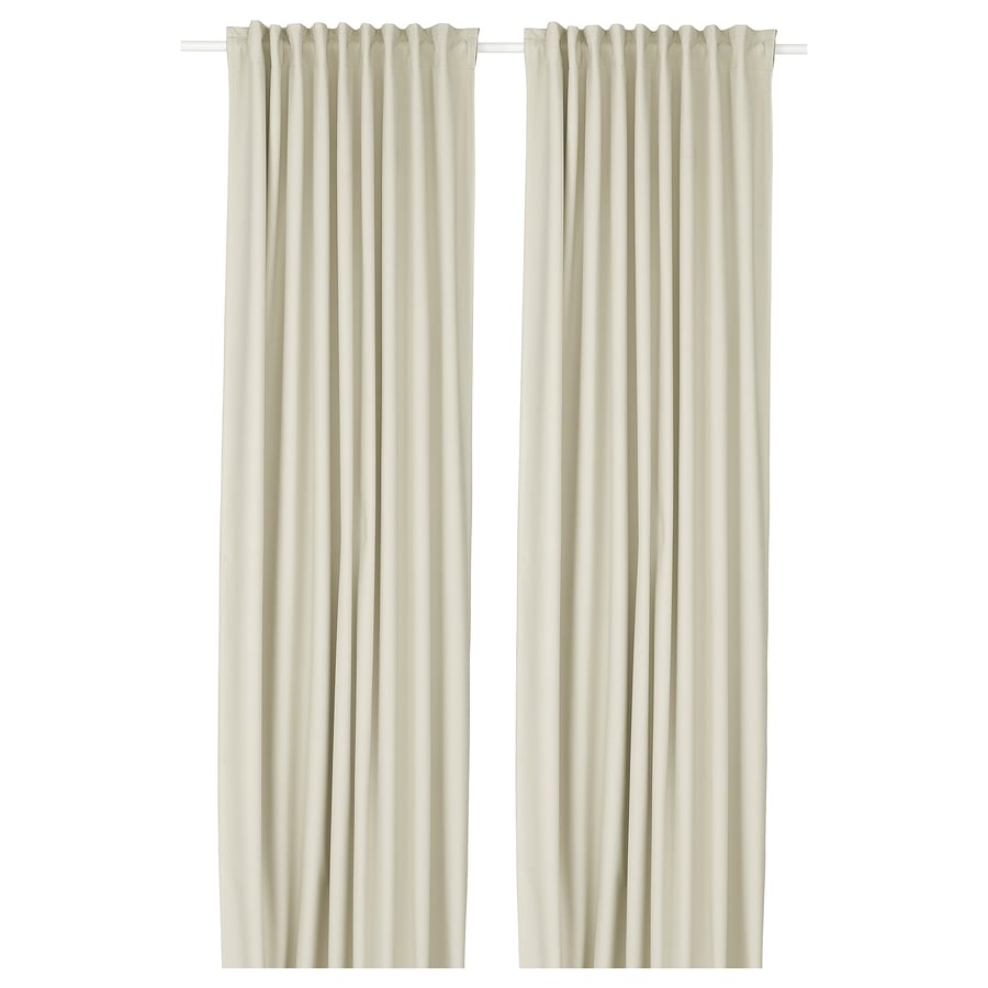 KORGMOTT block-out curtains, 1 pair, beige/with heading tape, 145x250 ...