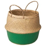 KRALLIG Basket, sedge natural/green, 25 cm