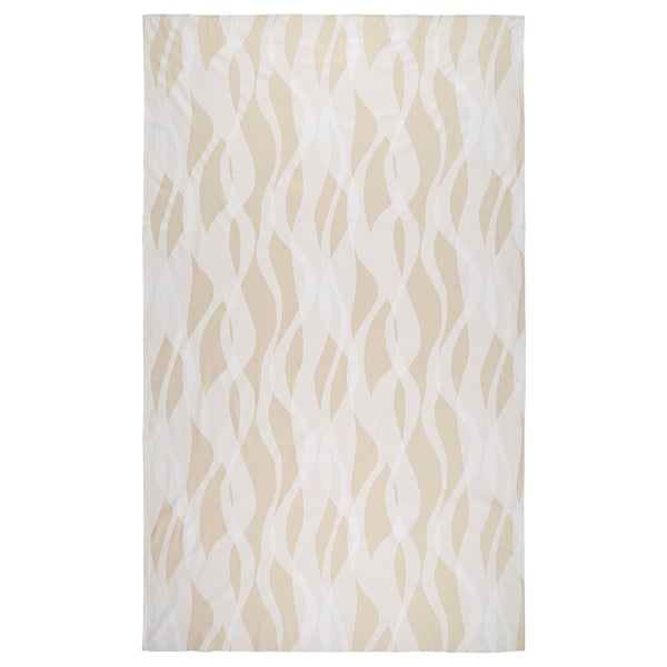 KRUSTISTEL Tablecloth, patterned/white light beige, 145x240 cm