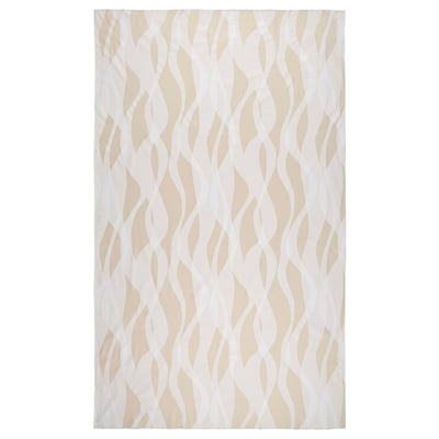 KRUSTISTEL Tablecloth, patterned/white light beige, 145x240 cm