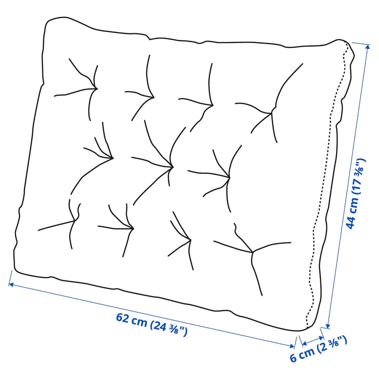 KUDDARNA grey, Back cushion, outdoor, 62x44 cm IKEA