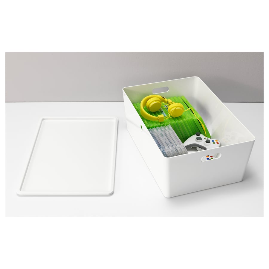 KUGGIS box with lid, white, 37x54x21 cm IKEA