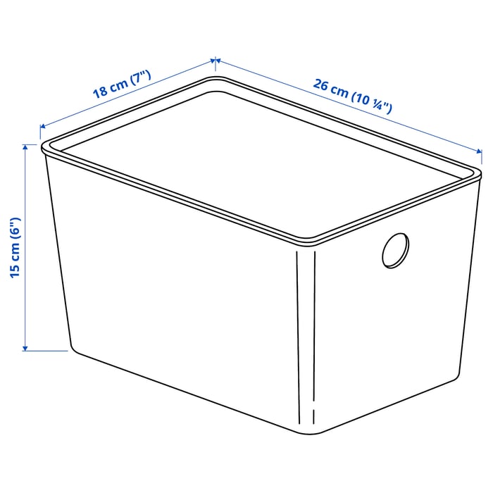 KUGGIS Box with lid, white, 18x26x15 cm IKEA