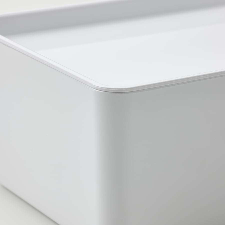 KUGGIS Box with lid, white, 13x18x8 cm IKEA