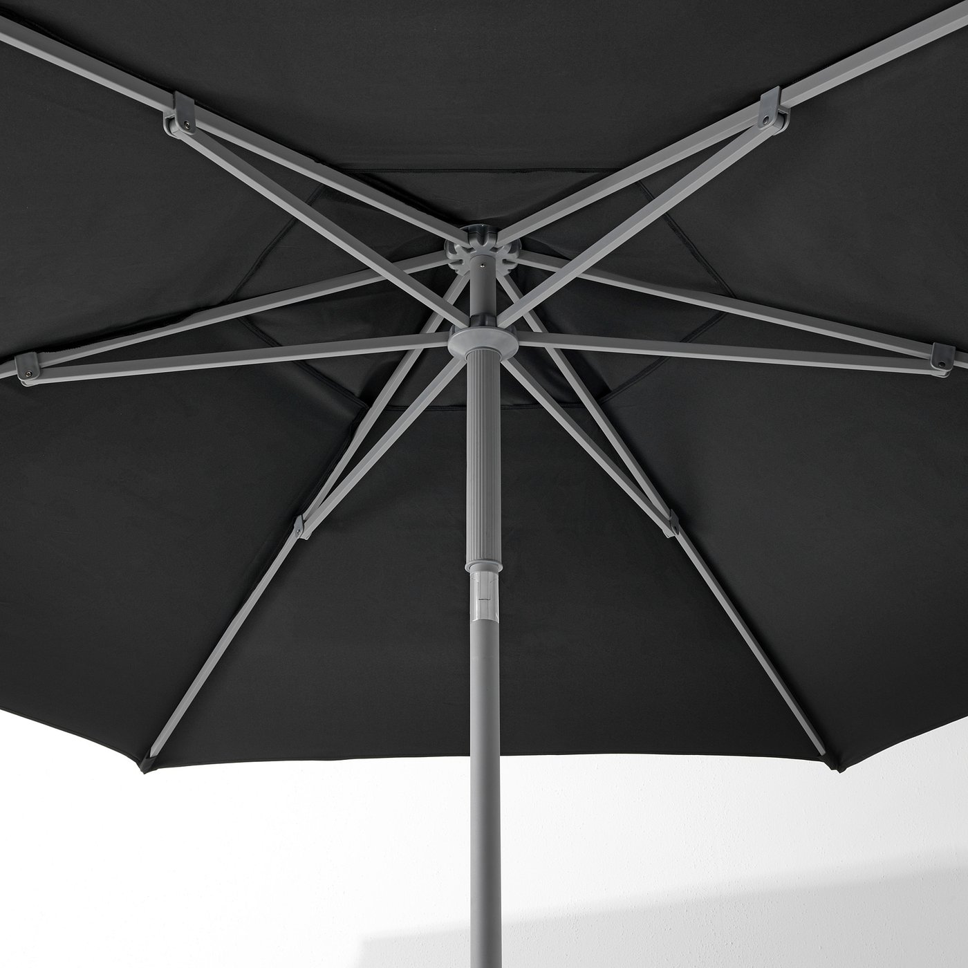 black parasol with base