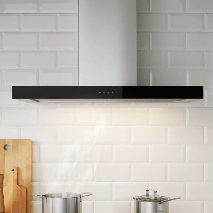 KULINARISK wall mounted cooker hood, stainless steel, glass - IKEA