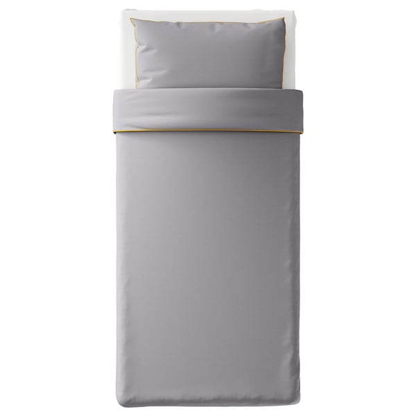 Kungsblomma Grey Yellow Quilt Cover And Pillowcase 150x200 50x80 Cm Ikea