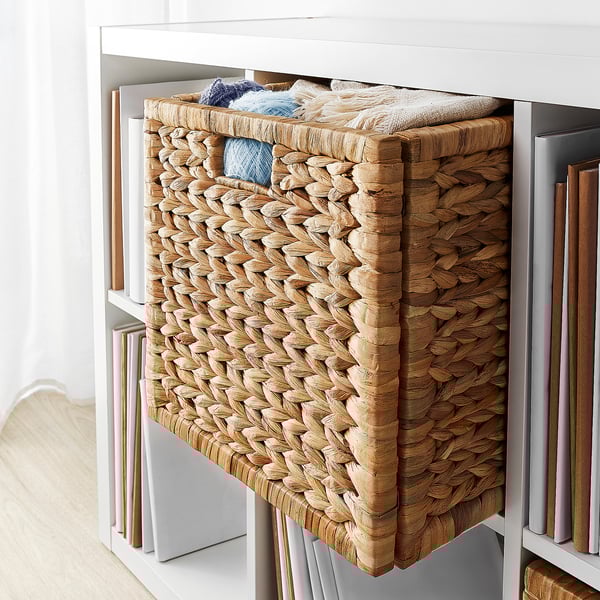 LABBSAL Basket, handmade water hyacinth, 32x34x32 cm