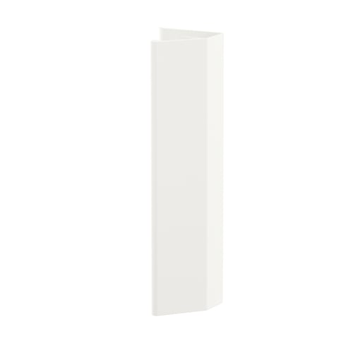 A white LÄTTHET handle, designed for platsa storage. Made from recycled aluminium, it has a sleek, modern look with adjustable positioning.