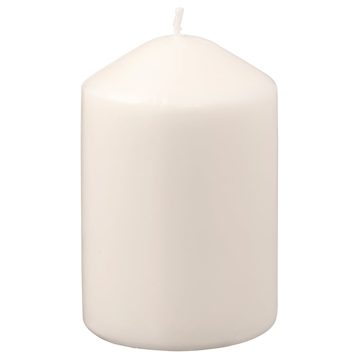 LÄTTNAD unscented block candle, natural, 10 cm IKEA