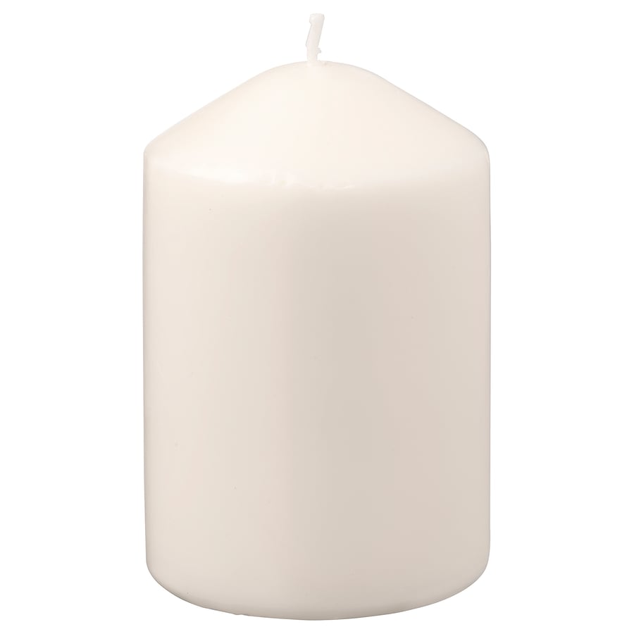 LÄTTNAD unscented block candle, natural, 10 cm IKEA