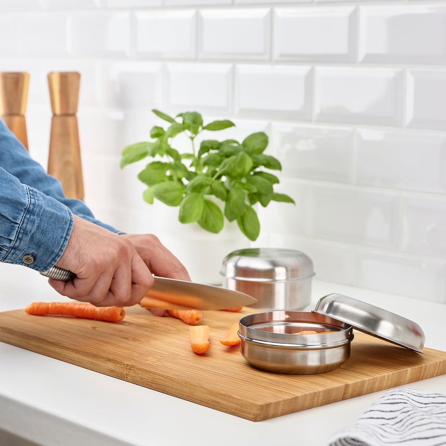 LÄTTUGGAD Snack container, set of 2, stainless steel IKEA