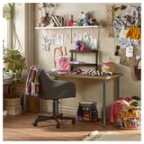 LAGKAPTEN / ADILS Desk, grey/wood effect dark grey, 120x60 cm