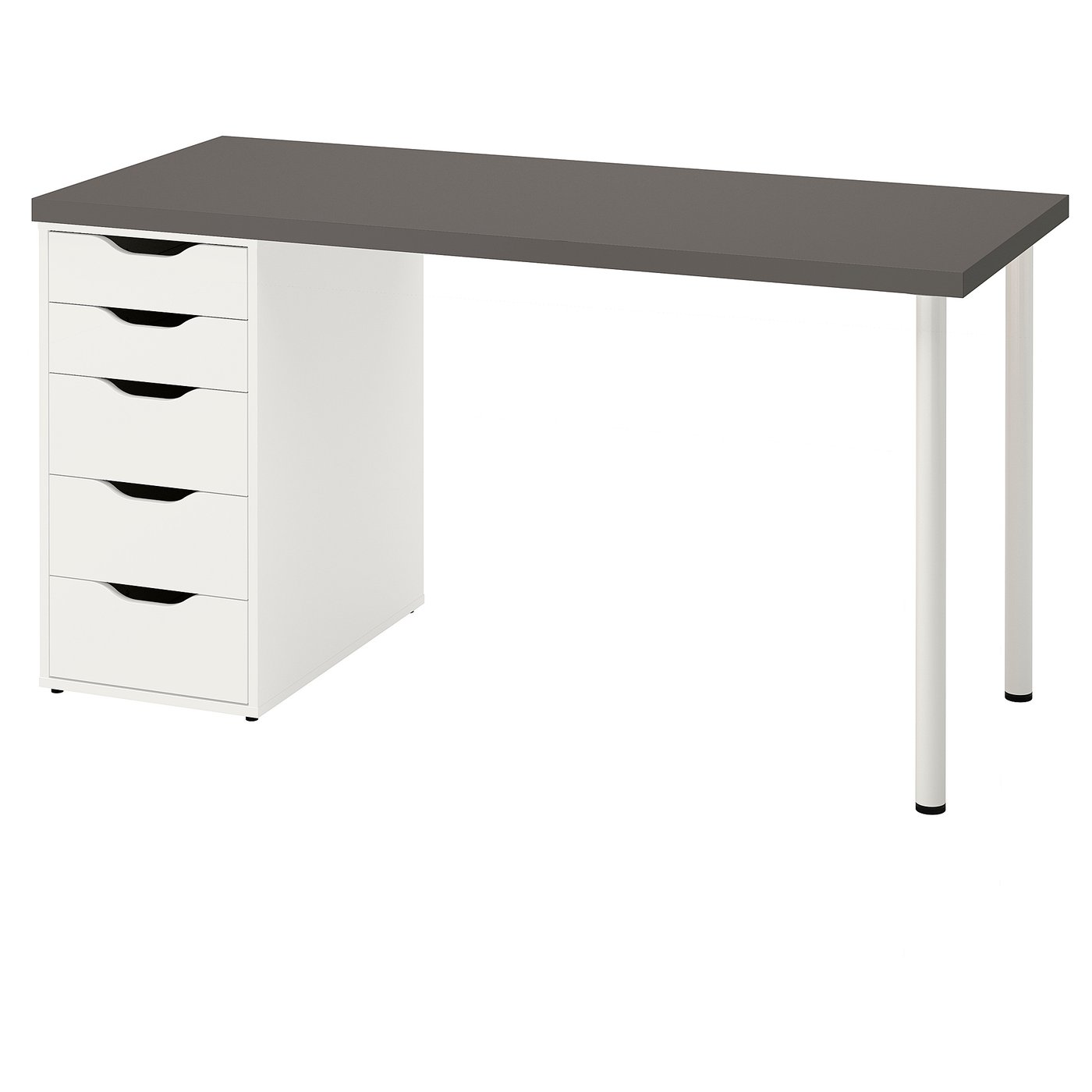LAGKAPTEN / ALEX Desk, dark grey/white, 140x60 cm IKEA