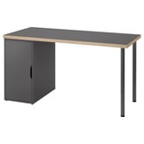 LAGKAPTEN / ALEX Desk, grey/wood effect, 140x60 cm