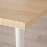 LAGKAPTEN / OLOV Desk, white stained oak effect/white, 120x60 cm