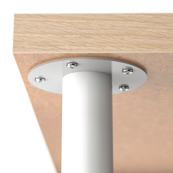 LAGKAPTEN / OLOV Desk, white stained oak effect/white, 120x60 cm