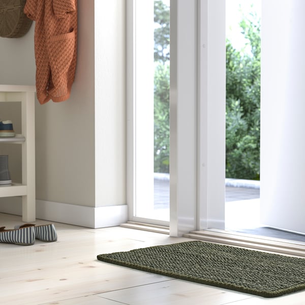 LANDBANA Door mat, dark green, 40x60 cm