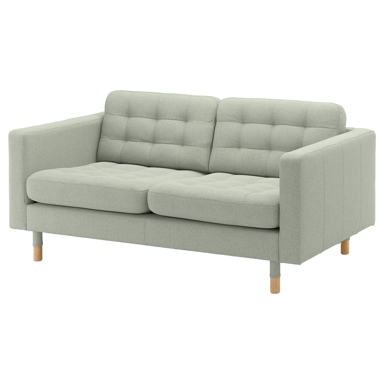 LANDSKRONA 2 seater sofa, Gunnared light green with wood legs IKEA