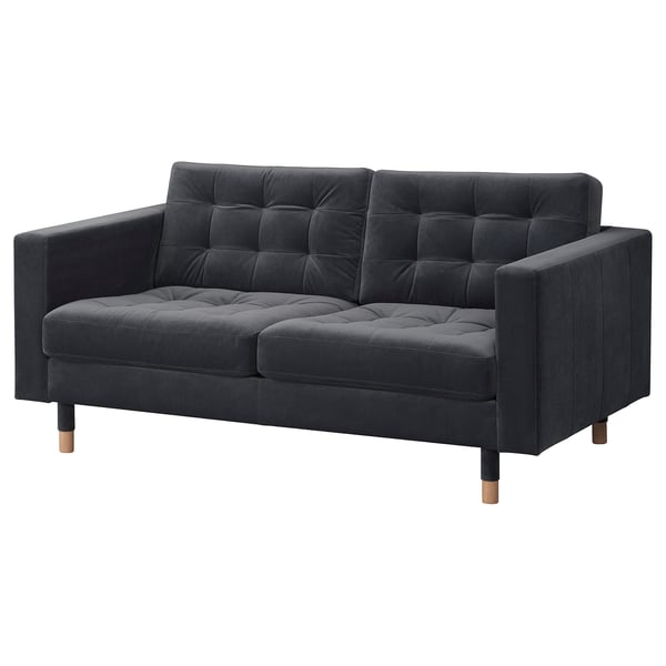 LANDSKRONA 2-seat sofa - velvet dark grey - IKEA