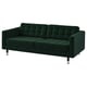 LANDSKRONA 3-seat sofa, Djuparp dark green/metal