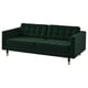 LANDSKRONA 3-seat sofa, Djuparp dark green/wood