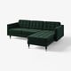 LANDSKRONA 3-seat sofa, with chaise longue/Djuparp dark green/metal