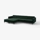 LANDSKRONA 5-seat sofa, with chaise longues/Djuparp dark green/metal