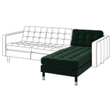 LANDSKRONA Chaise longue, add-on unit, Djuparp dark green/metal