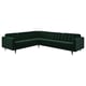 Option: LANDSKRONA Corner sofa, 5-seat, Djuparp dark green/metal
