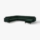LANDSKRONA Corner sofa, 6-seat, with chaise longue/Djuparp dark green/wood