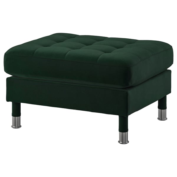 LANDSKRONA Footstool, Djuparp dark green/metal