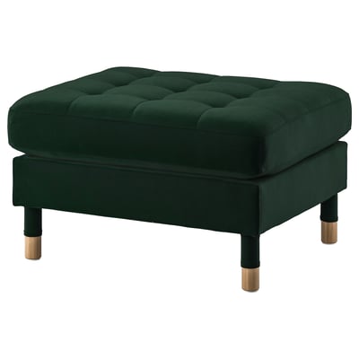 LANDSKRONA Footstool, Djuparp dark green/wood