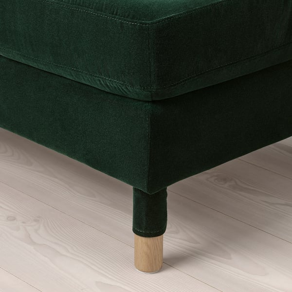 LANDSKRONA Footstool, Djuparp dark green/wood