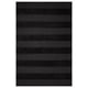 Dark grey rug with curly yarn stripes for large spaces, made from recycled materials.