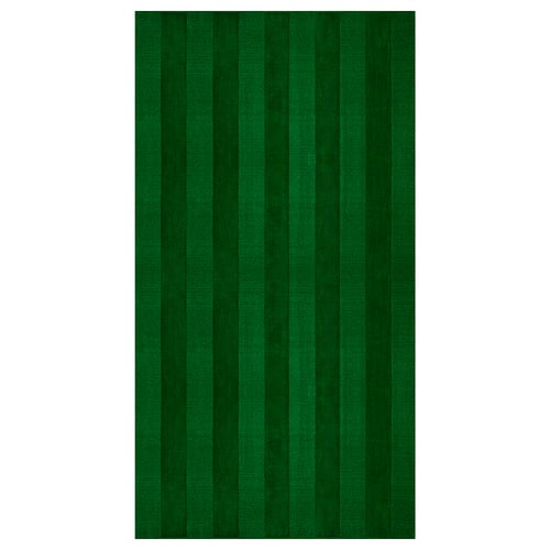 LANDSVÄG green striped rug, soft & easy to clean, perfect for bedrooms.