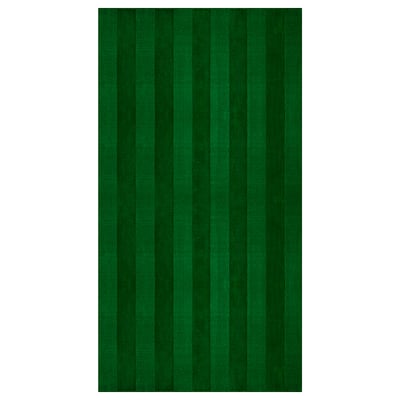 LANDSVÄG green striped rug, soft & easy to clean, perfect for bedrooms.