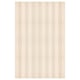 Off-white striped rug, soft, low pile, rectangular shape.