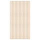 Off-white striped rug, rectangular shape, soft low pile, recycled materials.
