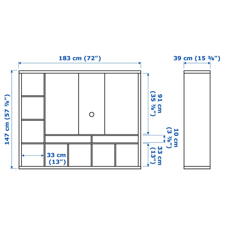 LAPPLAND TV bench, white, 183x39x147 cm IKEA