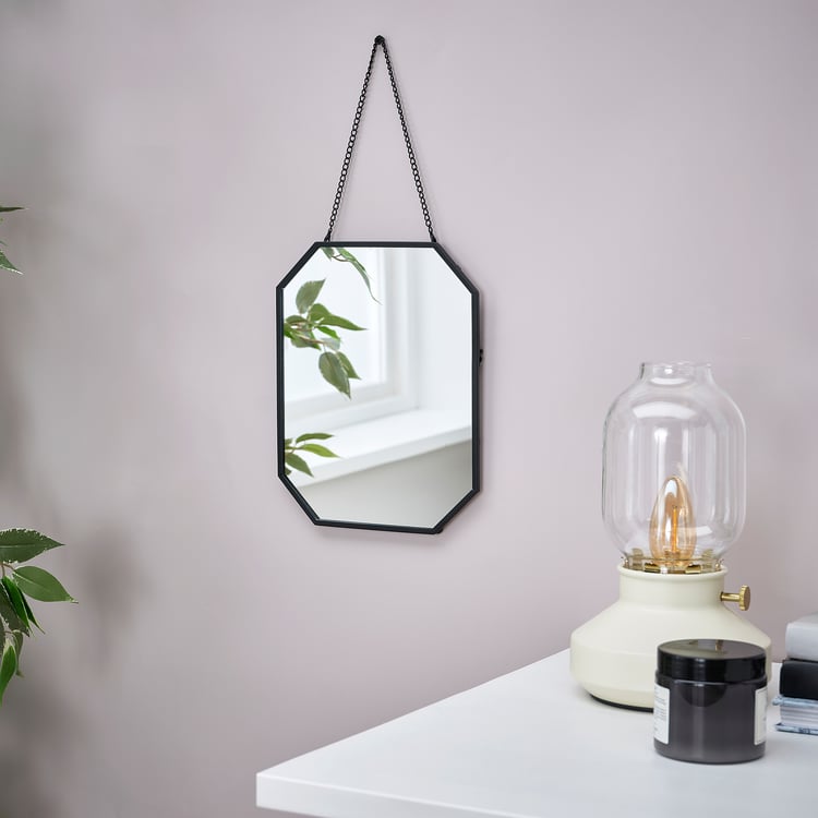 LASSBYN Mirror, black, 20x25 cm IKEA