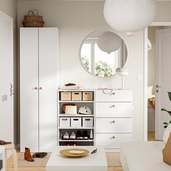 LASTARE Wardrobe combination, white, 180x42x200 cm