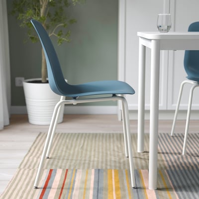LIDÅS Chair, blue/Sefast white